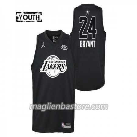 Maglia Los Angeles Lakers Kobe Bryant 24 2018 All-Star Jordan Brand Nero Swingman - Bambino